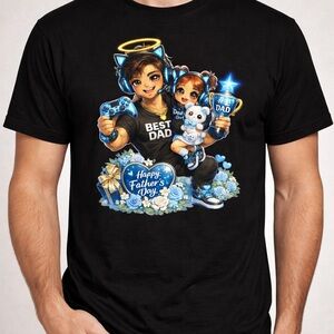 Best Dad Happy Father’s Day Black Graphic T-Shirt